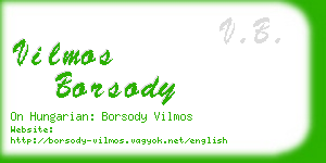 vilmos borsody business card